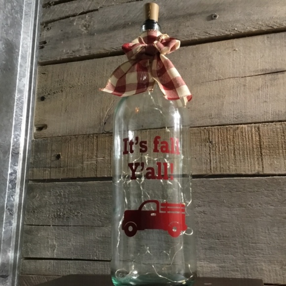 Handmade- ‘It’s Fall Y’all’ wine bottle lantern - Picture 13 of 14